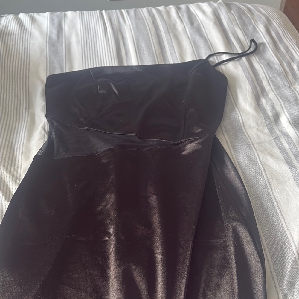 Windsor Elegant Black Satin Dress